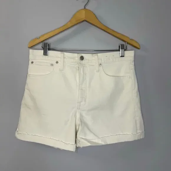 Madewell High-Rise Denim Shorts Tile White Stretch Women's 30 - Picture 6 of 11